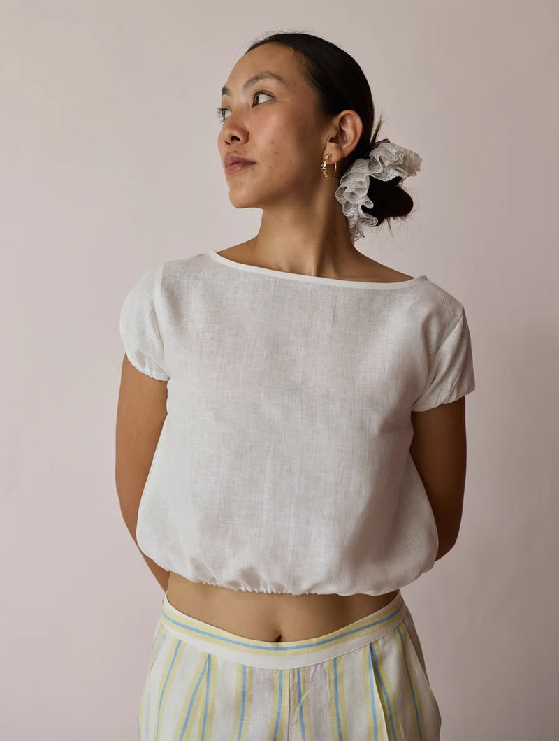 Rimi Linen Co-ord Set-Ivory linen co-ord set by Manan in ivory for women Worldwide