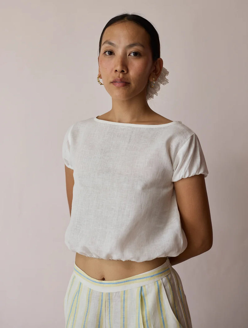 Rimi Linen Co-ord Set-Ivory linen co-ord set by Manan in ivory for women Worldwide