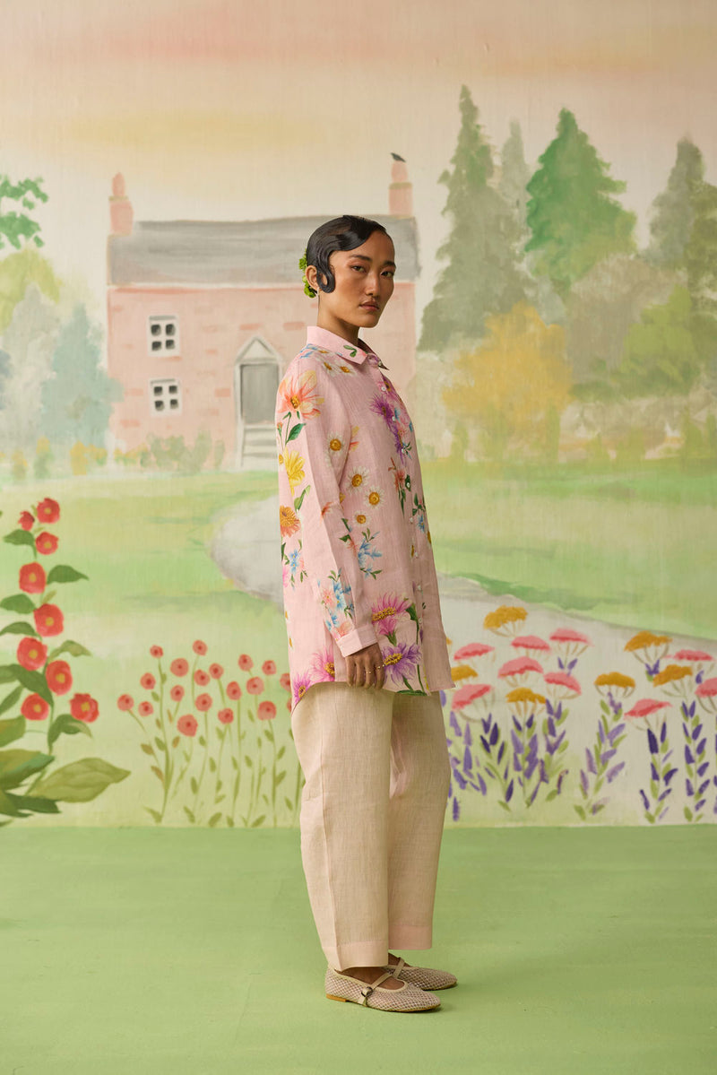 Nice Day Linen Co-ord Set Pink linen co-ord set by Nadiya Paar in pink for women Worldwide