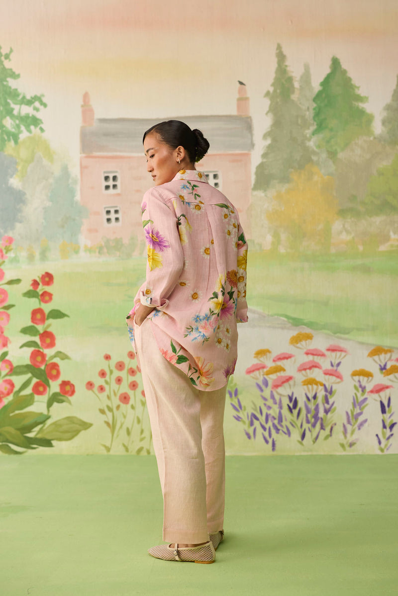 Nice Day Linen Co-ord Set Pink linen co-ord set by Nadiya Paar in pink for women Worldwide