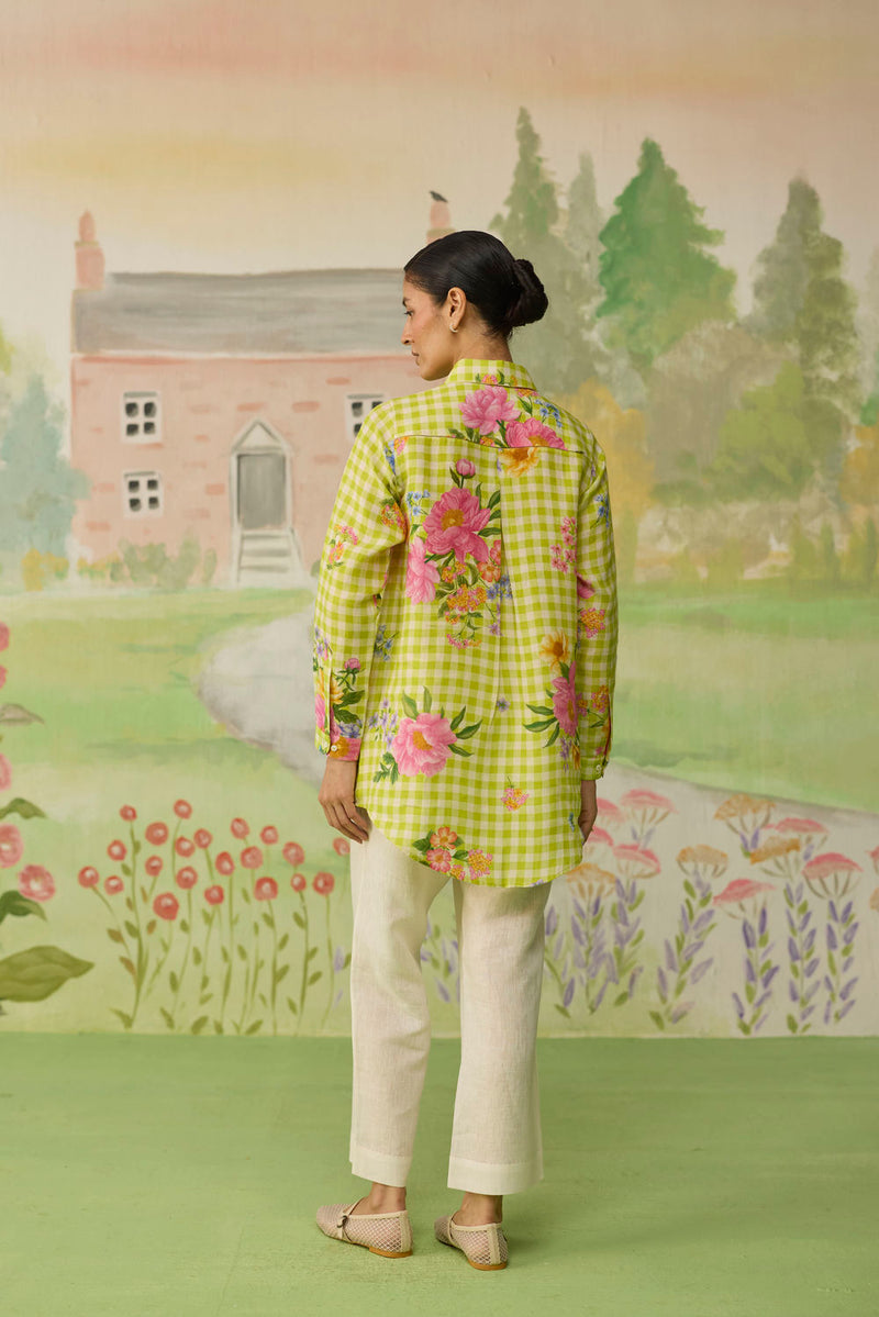 Nice Day Linen Co-ord Set Lime Green linen co-ord set by Nadiya Paar in green for women Worldwide