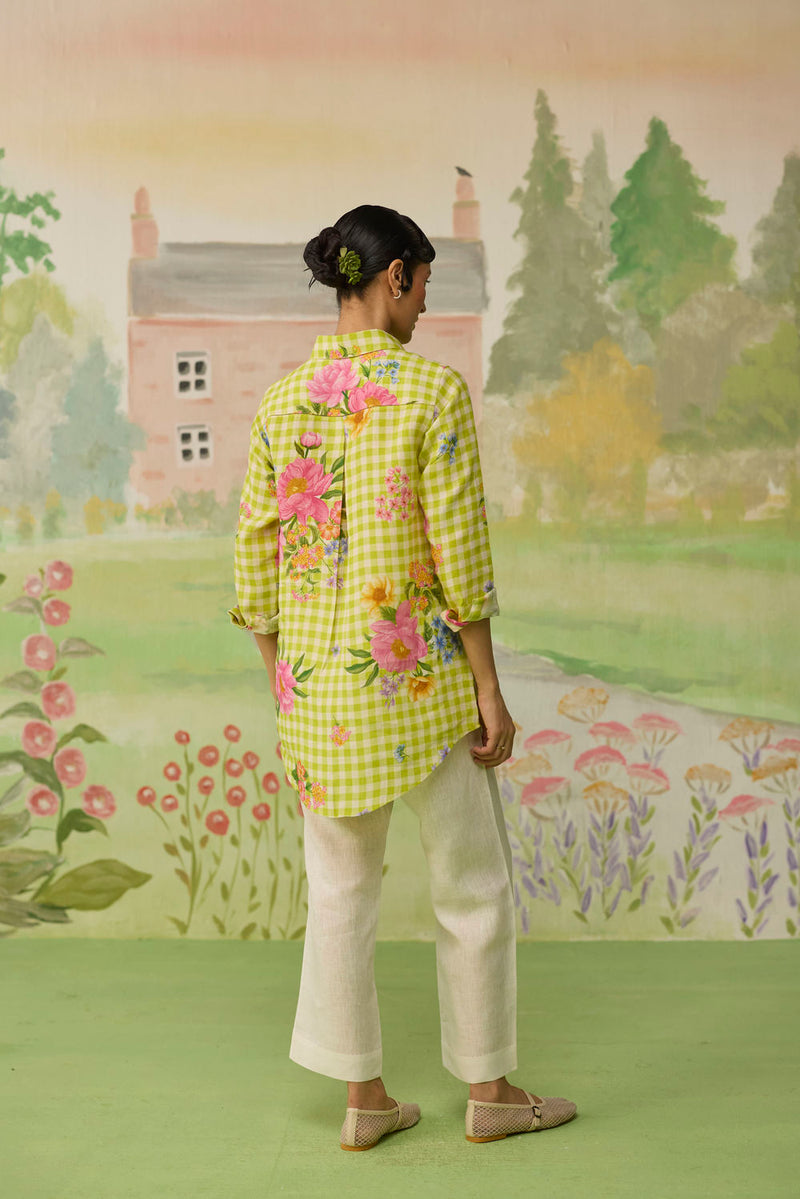 Nice Day Linen Co-ord Set Lime Green linen co-ord set by Nadiya Paar in green for women Worldwide