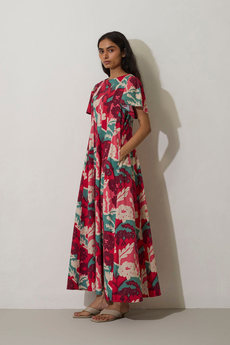 Marigold Panelled Drift Dress cotton dress by World of SiSa in pink for women Worldwide