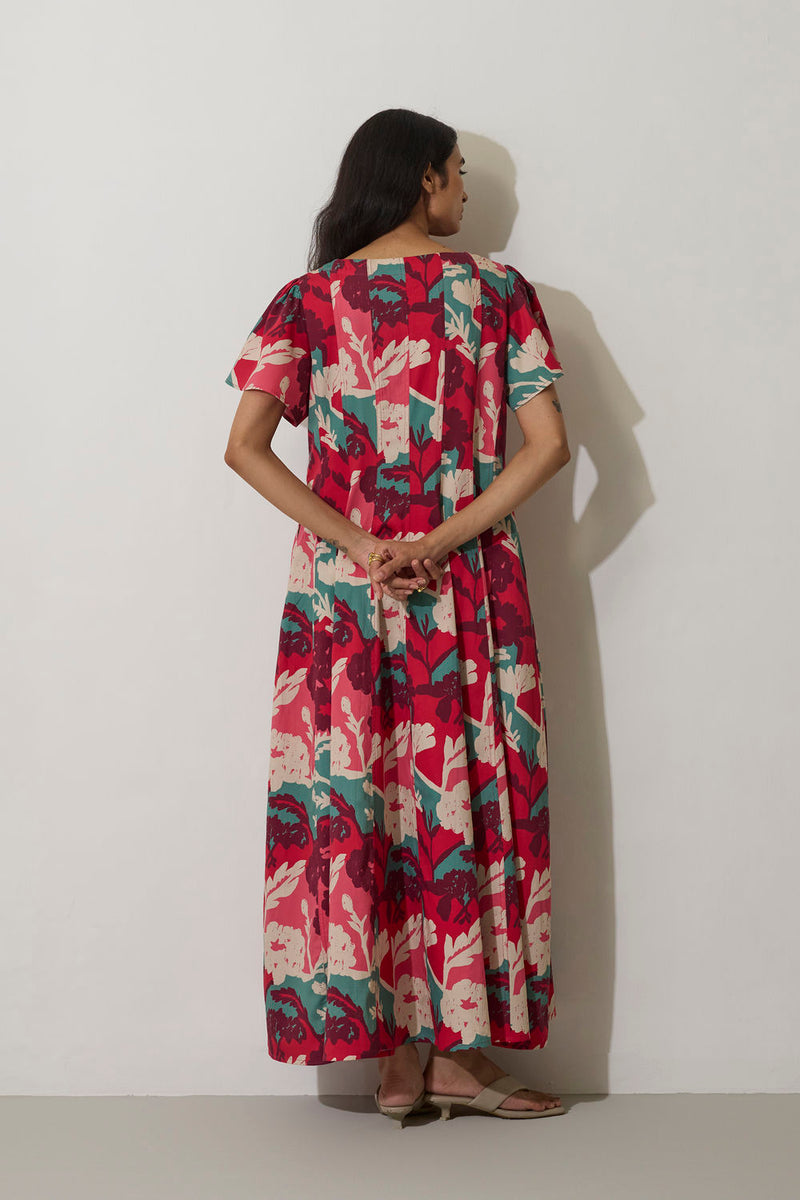Marigold Panelled Drift Dress cotton dress by World of SiSa in pink for women Worldwide