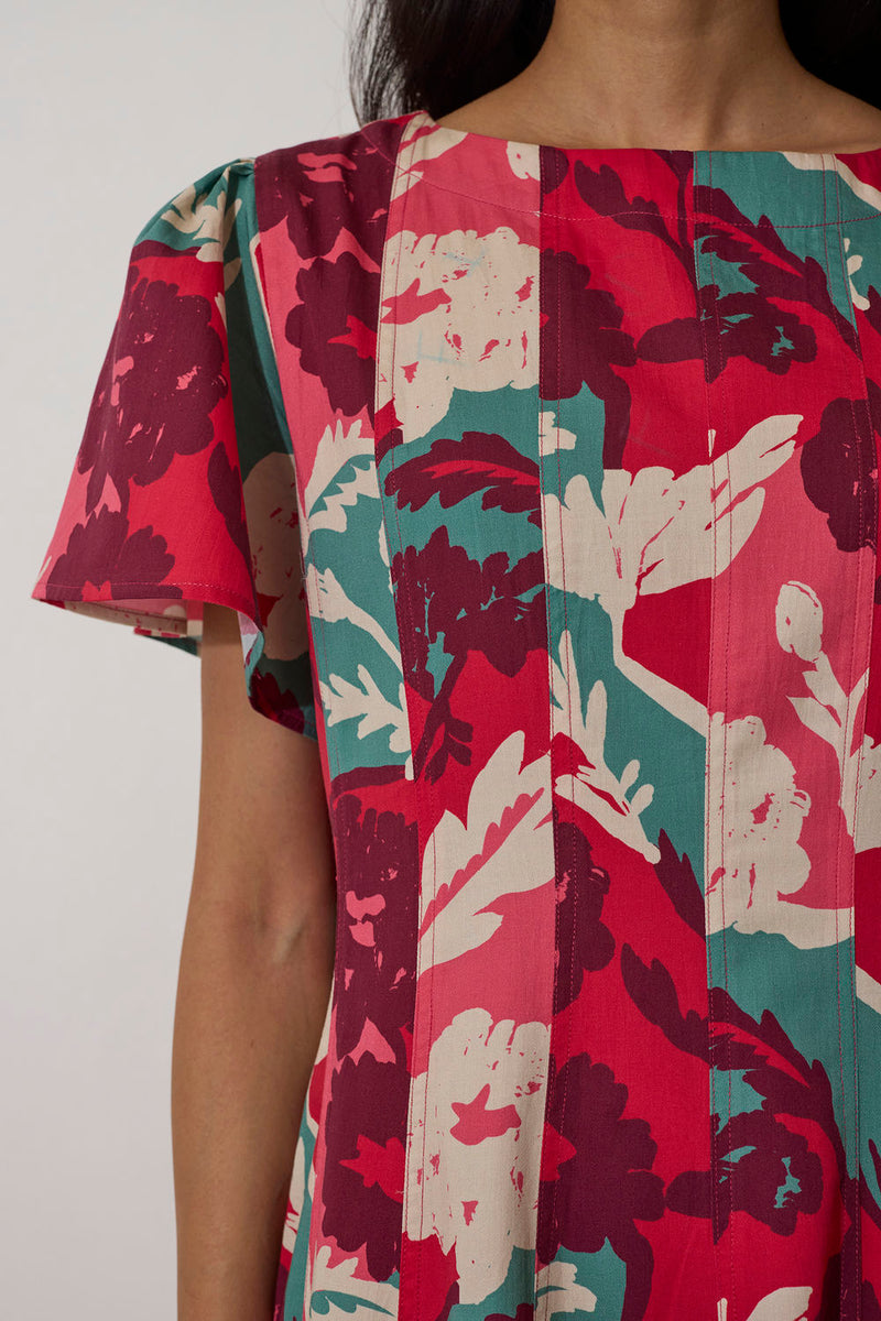 Marigold Panelled Drift Dress cotton dress by World of SiSa in pink for women Worldwide