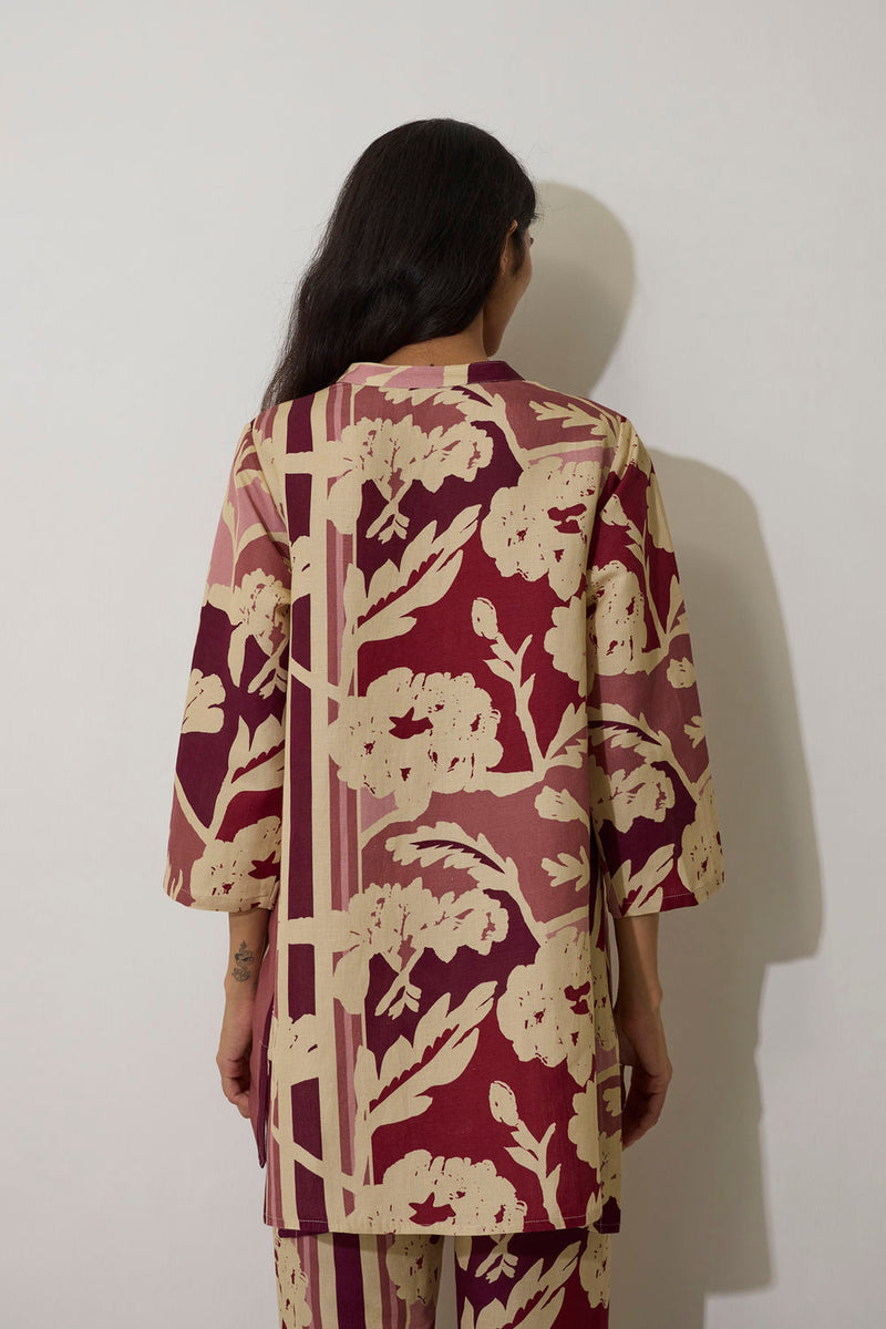 Marigold Overgrowth Set-Pink linen co-ord set by World of SiSa in pink for women Worldwide