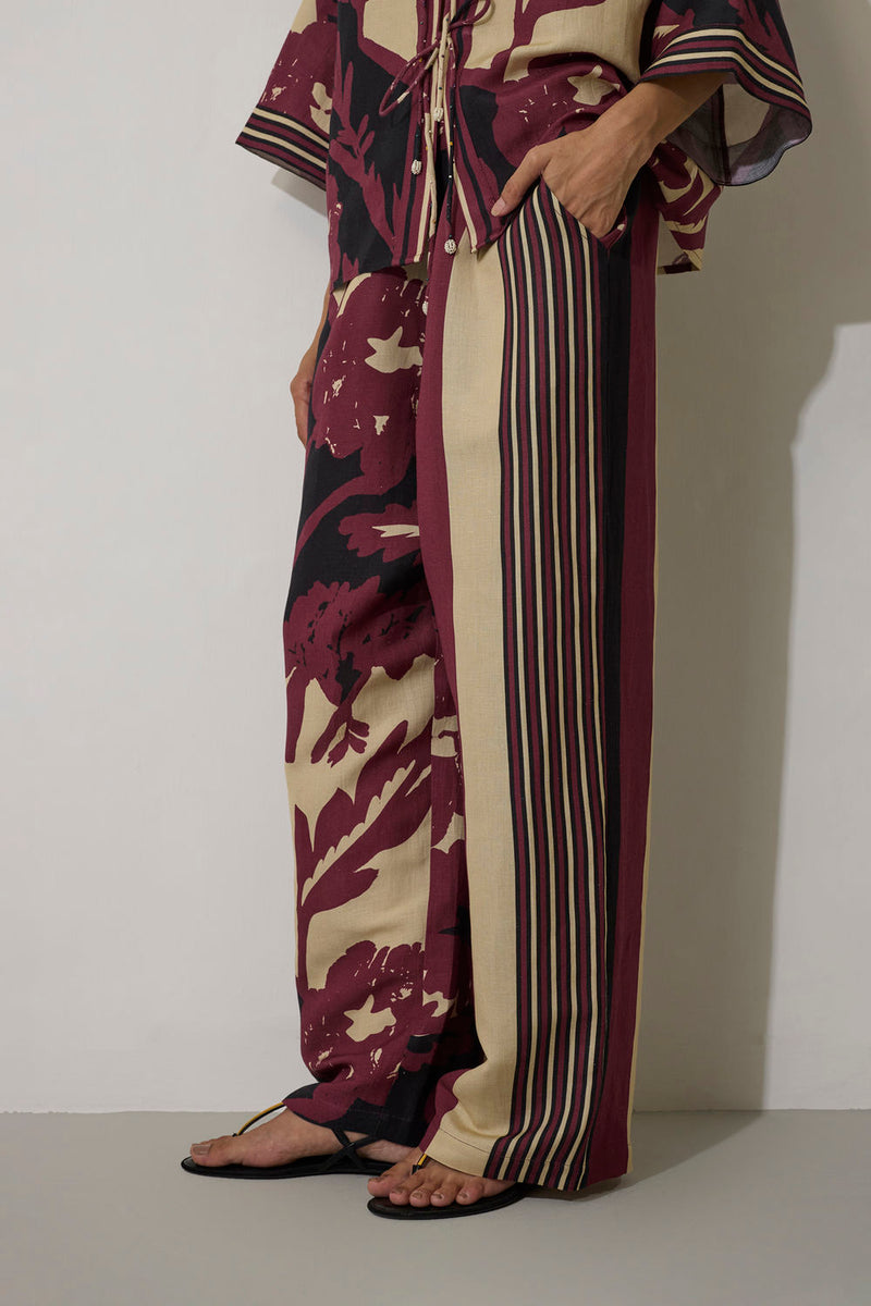 Tie-knot Marigold Top-Purple linen top/shirt by World of SiSa in purple for women Worldwide