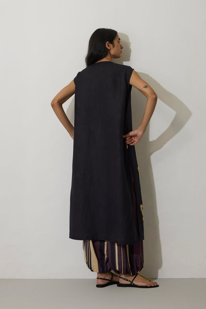 French Knot Marigold Set linen co-ord set by World of SiSa in charcoal for women Worldwide