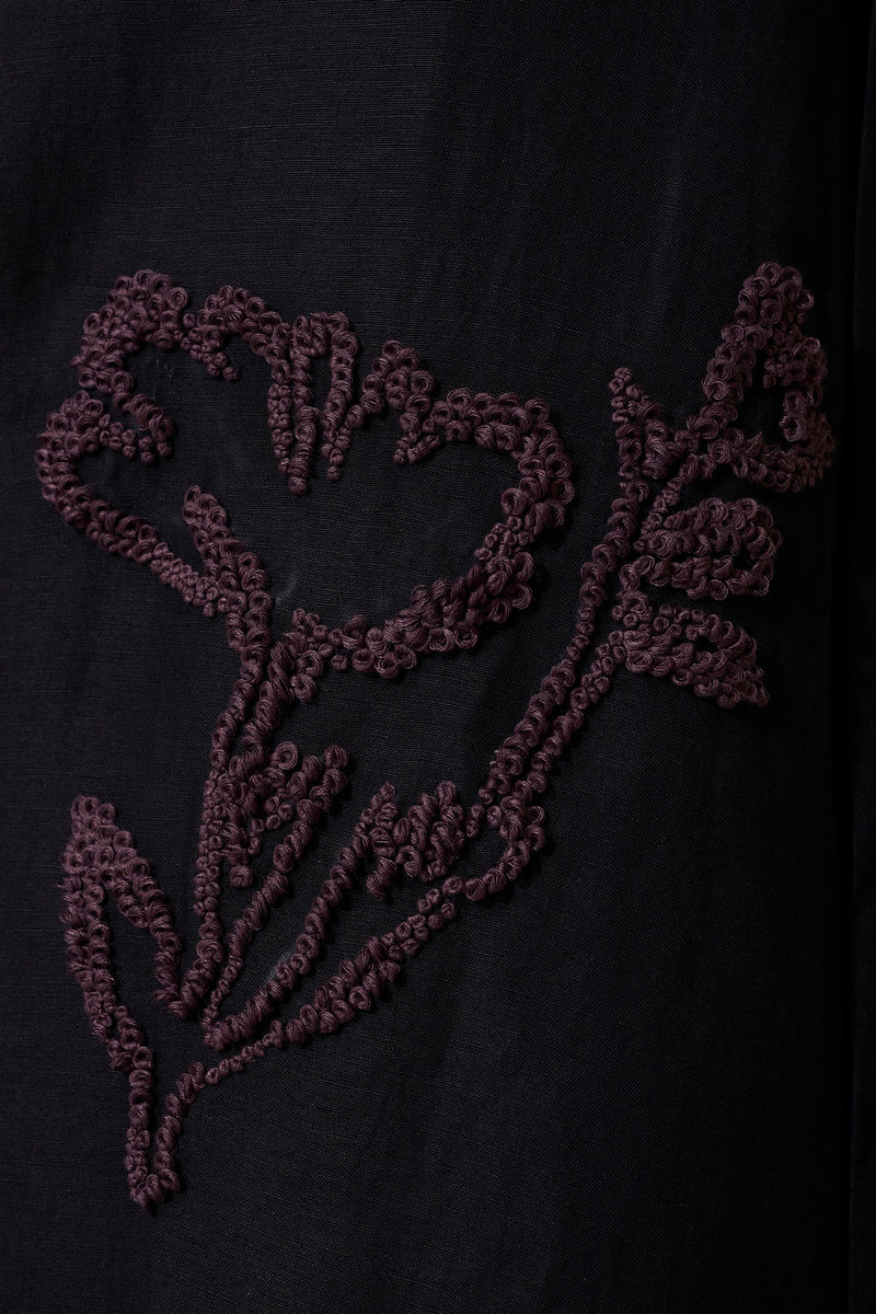 French Knot Marigold Set linen co-ord set by World of SiSa in charcoal for women Worldwide