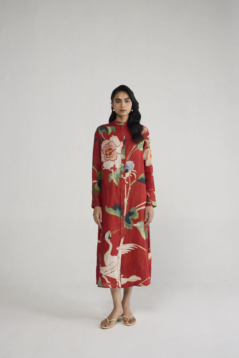 Bara Linen Shirt Dress dress by YAM-ORIENTAL GARDEN SEP'26 for women Worldwide
