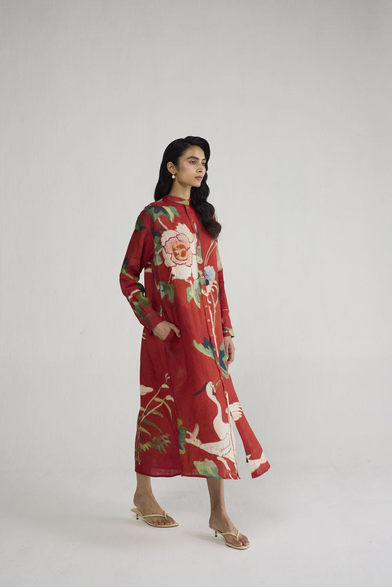 Bara Linen Shirt Dress dress by YAM-ORIENTAL GARDEN SEP'26 for women Worldwide