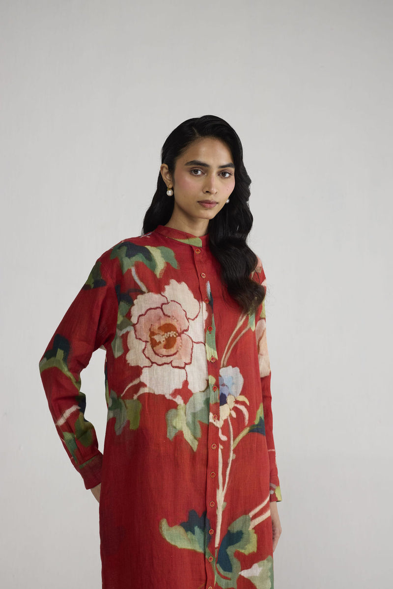 Bara Linen Shirt Dress dress by YAM-ORIENTAL GARDEN SEP'26 for women Worldwide