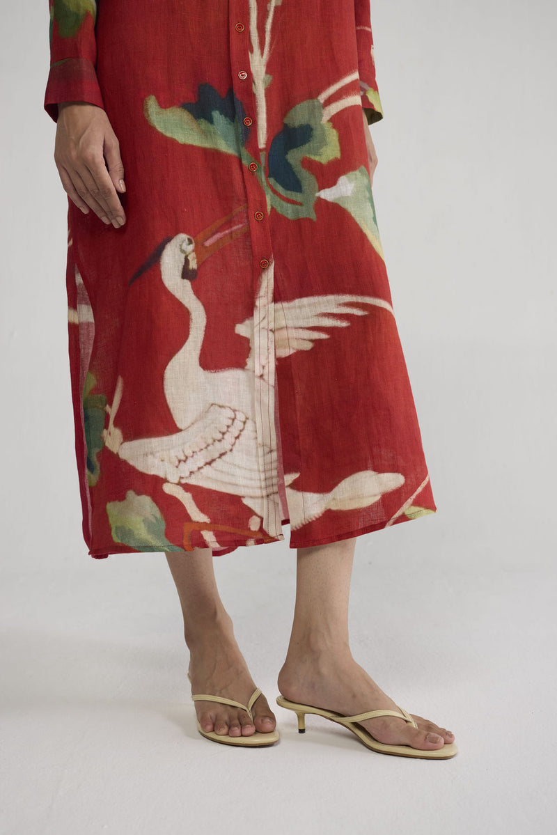 Bara Linen Shirt Dress dress by YAM-ORIENTAL GARDEN SEP'26 for women Worldwide