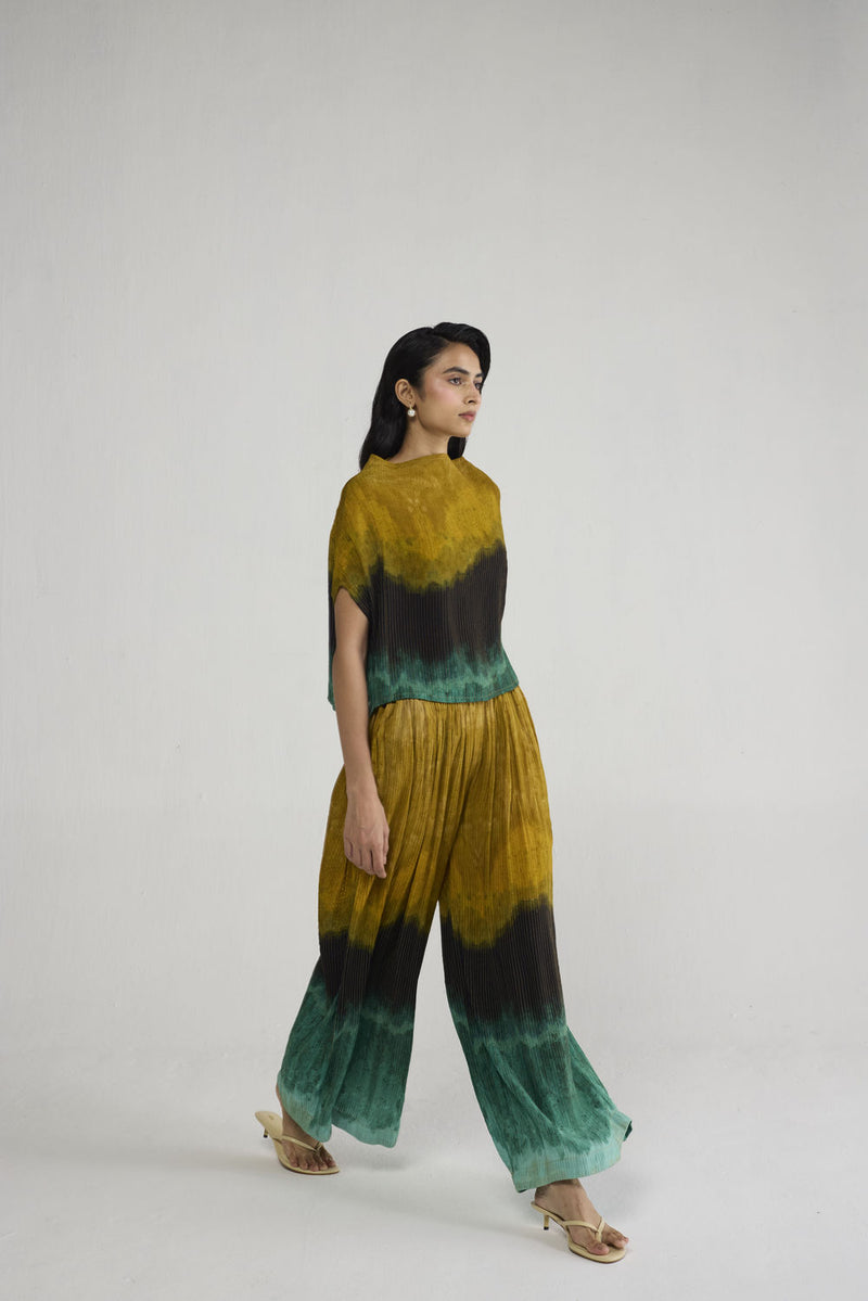 Uri Pintucks Flared Pants pant/trouser by YAM-ORIENTAL GARDEN SEP'26 for women Worldwide