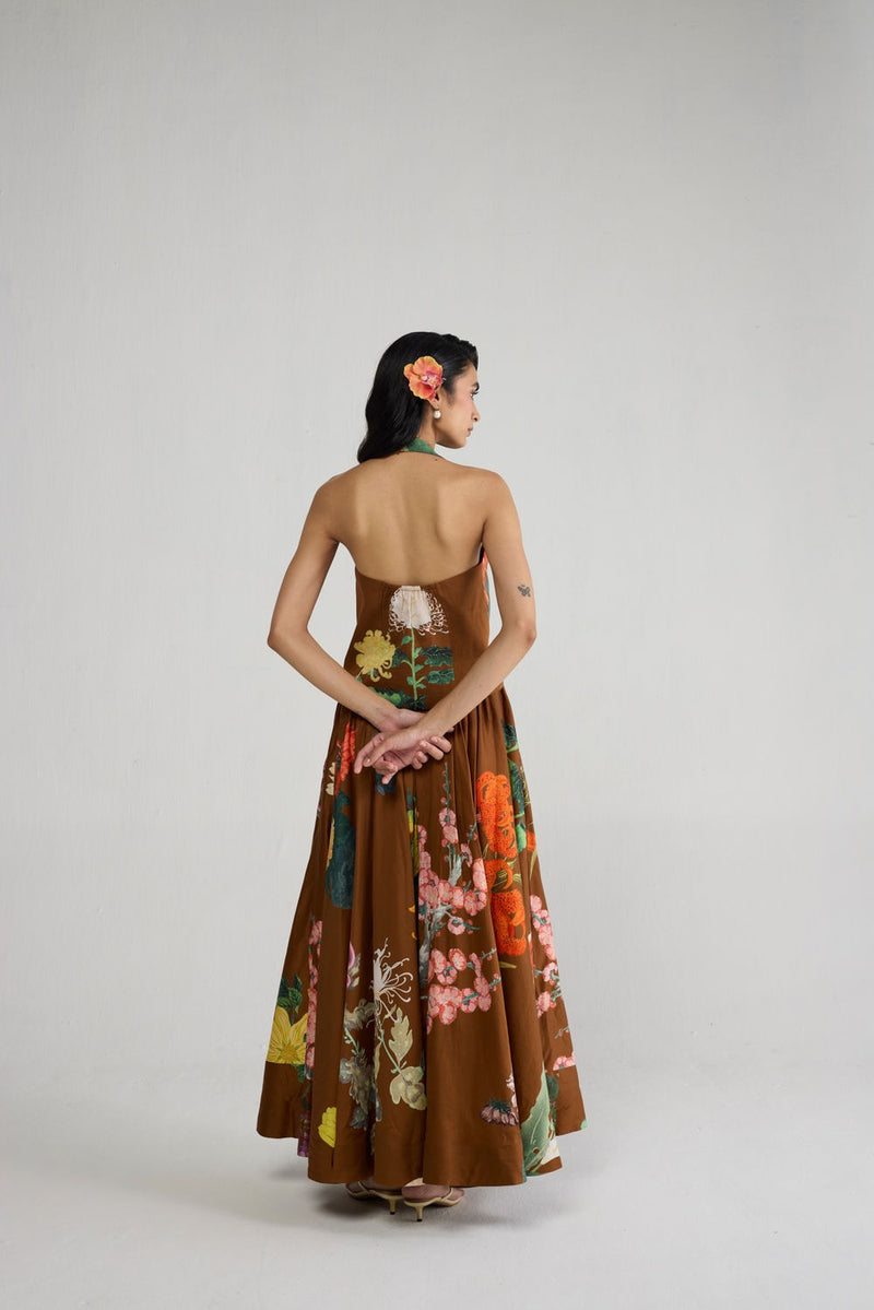 Emi Halterneck Waistcoat & Skirt Set co-ord set by YAM-ORIENTAL GARDEN SEP'26 for women Worldwide