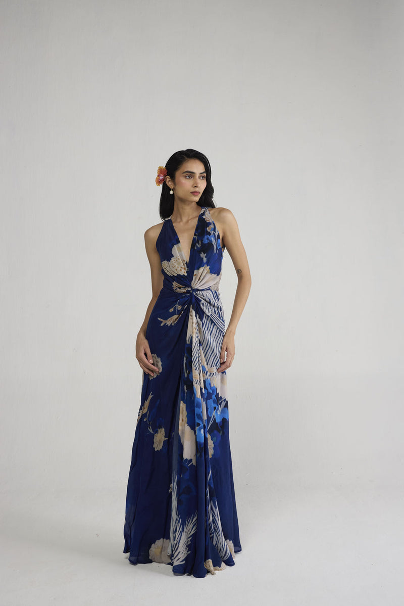 Ren V Neck Draped Dress dress by YAM-ORIENTAL GARDEN SEP'26 for women Worldwide