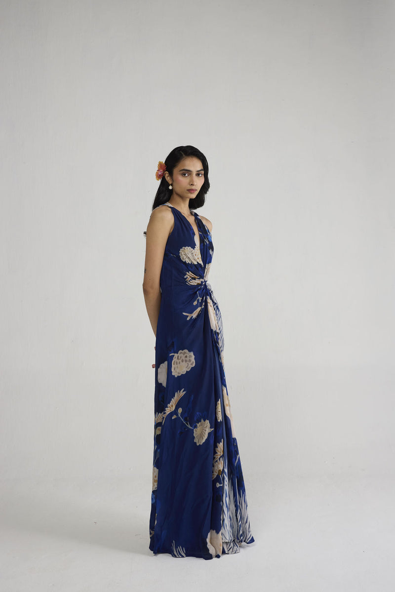 Ren V Neck Draped Dress dress by YAM-ORIENTAL GARDEN SEP'26 for women Worldwide