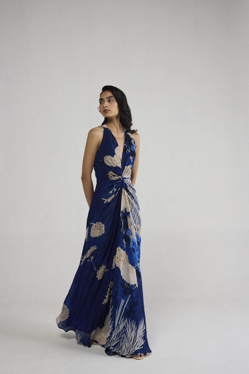 Ren V Neck Draped Dress dress by YAM-ORIENTAL GARDEN SEP'26 for women Worldwide
