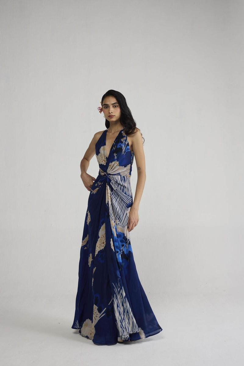 Ren V Neck Draped Dress dress by YAM-ORIENTAL GARDEN SEP'26 for women Worldwide