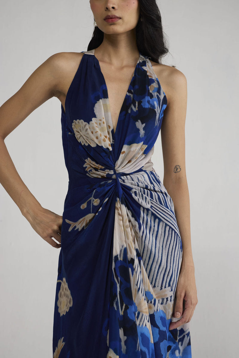 Ren V Neck Draped Dress dress by YAM-ORIENTAL GARDEN SEP'26 for women Worldwide