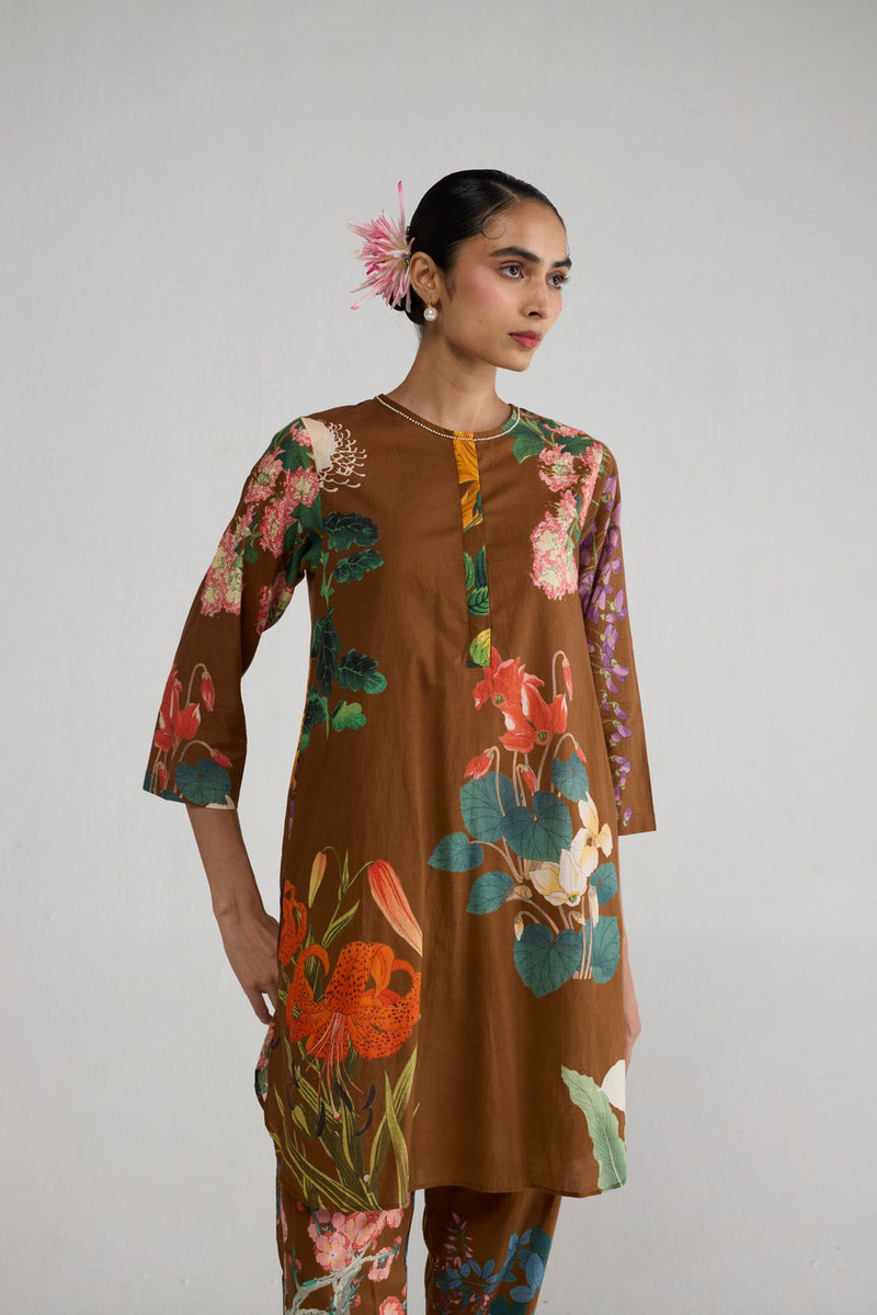 Emi Short Kurta Set co-ord set by YAM-ORIENTAL GARDEN SEP'26 for women Worldwide