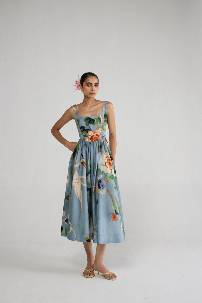 Assagao Embroidered Dress dress by YAM-ORIENTAL GARDEN SEP'26 for women Worldwide