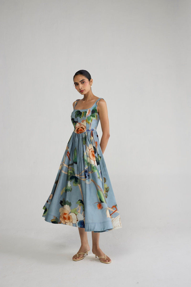 Assagao Embroidered Dress dress by YAM-ORIENTAL GARDEN SEP'26 for women Worldwide