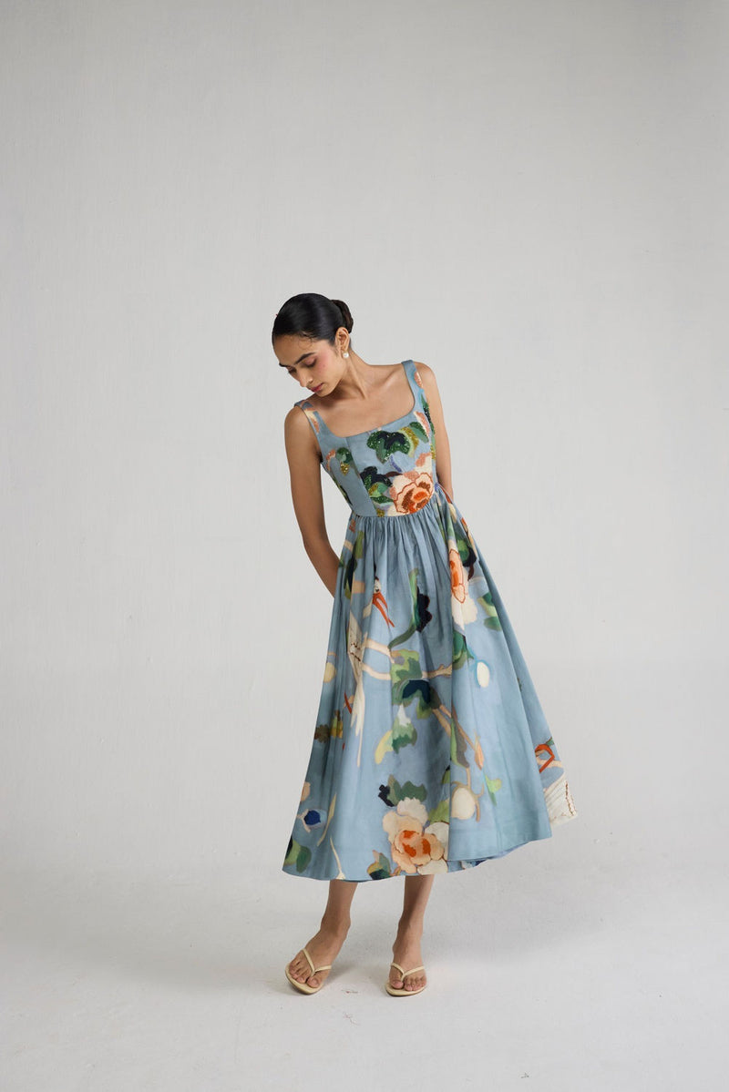 Assagao Embroidered Dress dress by YAM-ORIENTAL GARDEN SEP'26 for women Worldwide