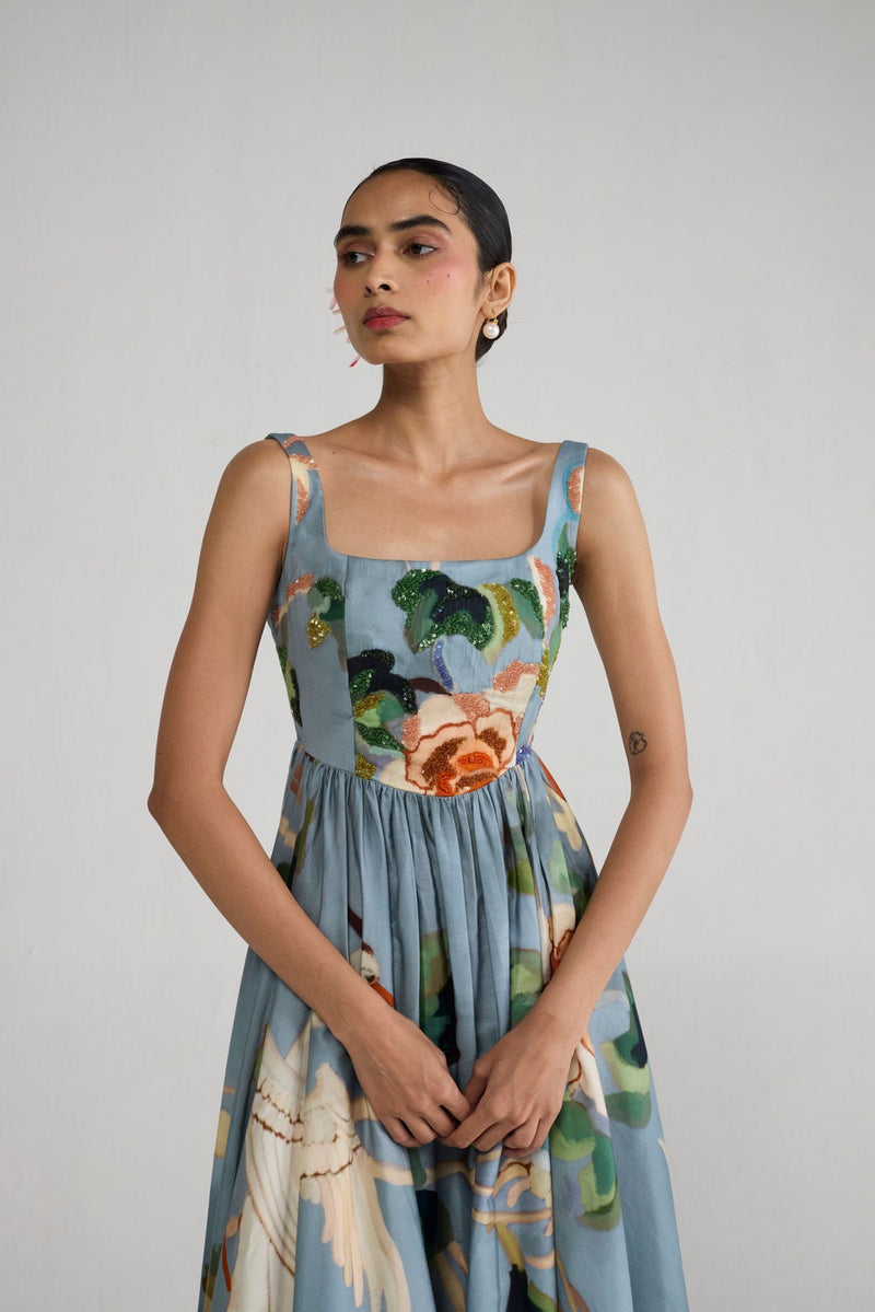 Assagao Embroidered Dress dress by YAM-ORIENTAL GARDEN SEP'26 for women Worldwide