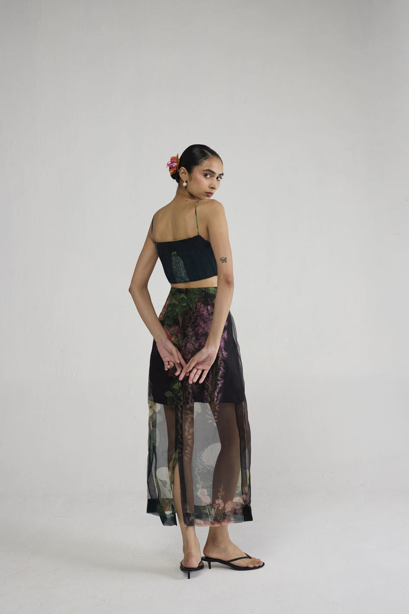 Minori Bralette & Organza Skirt Set co-ord set by YAM-ORIENTAL GARDEN SEP'26 for women Worldwide