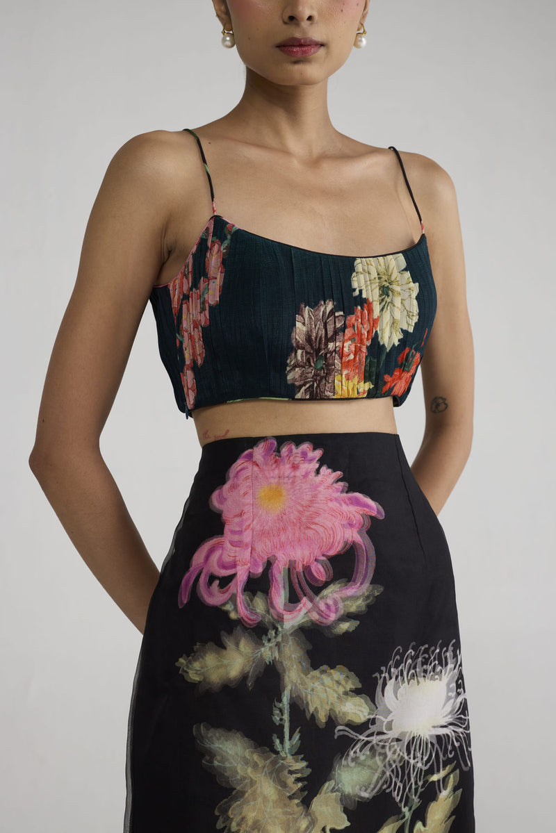 Minori Bralette & Organza Skirt Set co-ord set by YAM-ORIENTAL GARDEN SEP'26 for women Worldwide