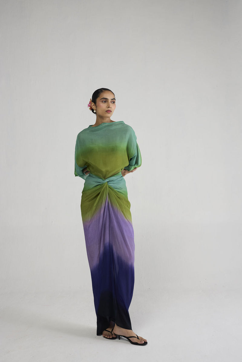 Hana Knotted Skirt & Top co-ord set by YAM-ORIENTAL GARDEN SEP'26 for women Worldwide