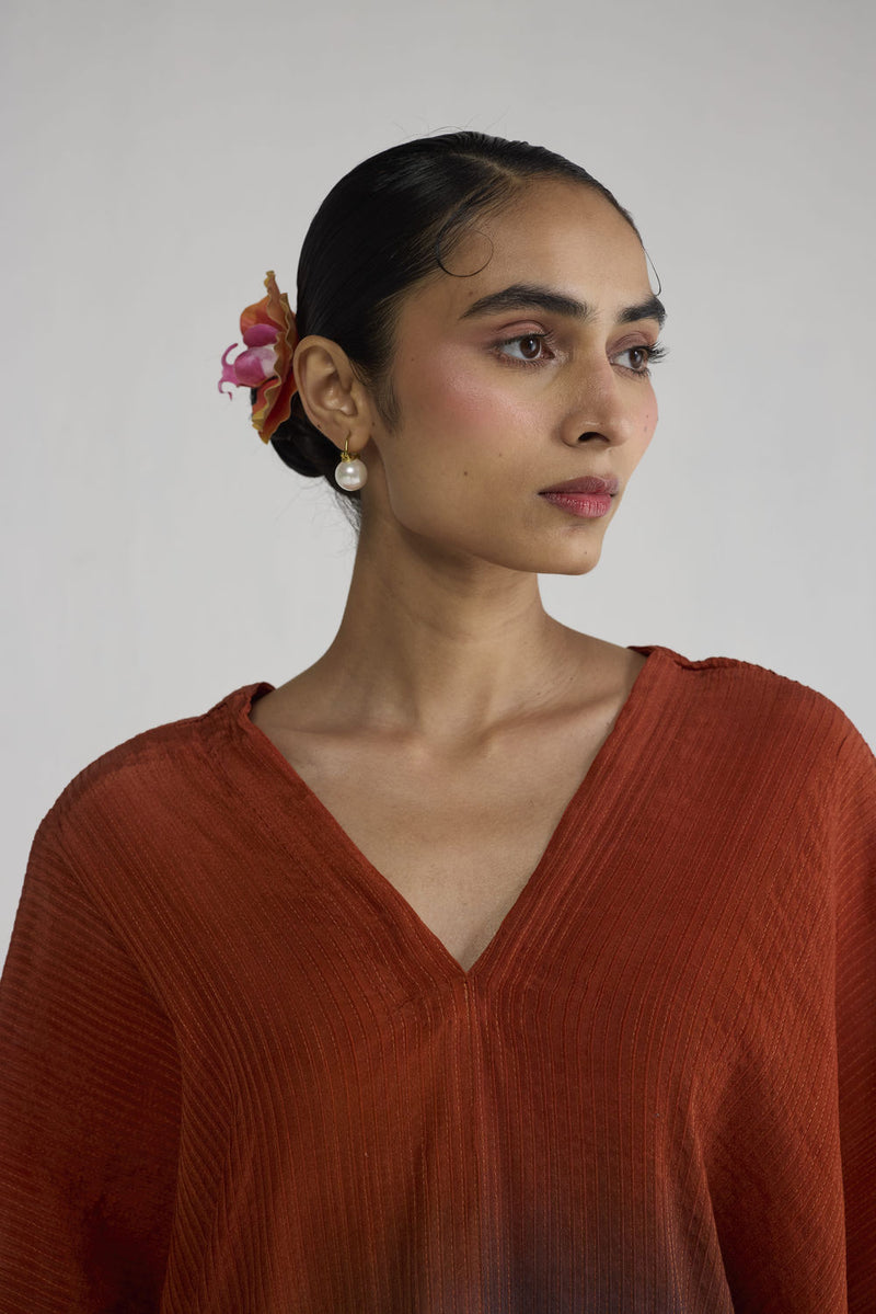 Ume Pintucks Waterfall Top top/shirt by YAM-ORIENTAL GARDEN SEP'26 for women Worldwide