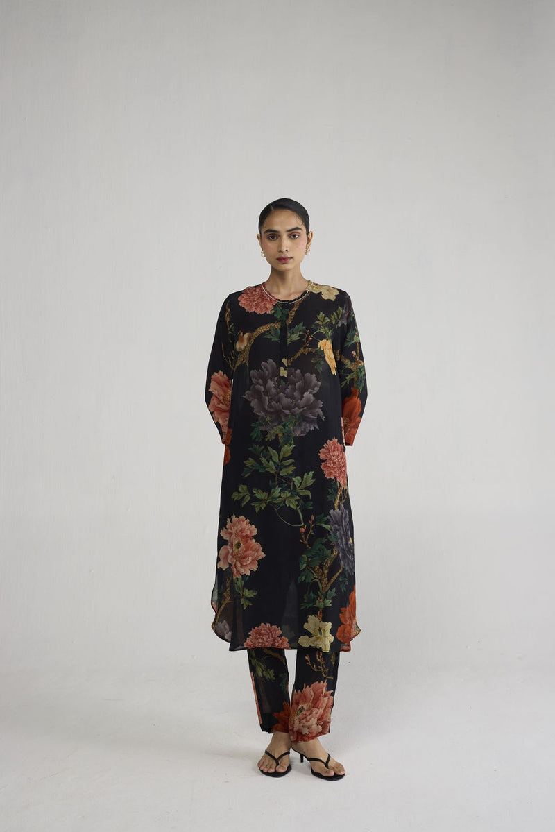 Himari Long Crepe Kurta Set co-ord set by YAM-ORIENTAL GARDEN SEP'26 for women Worldwide