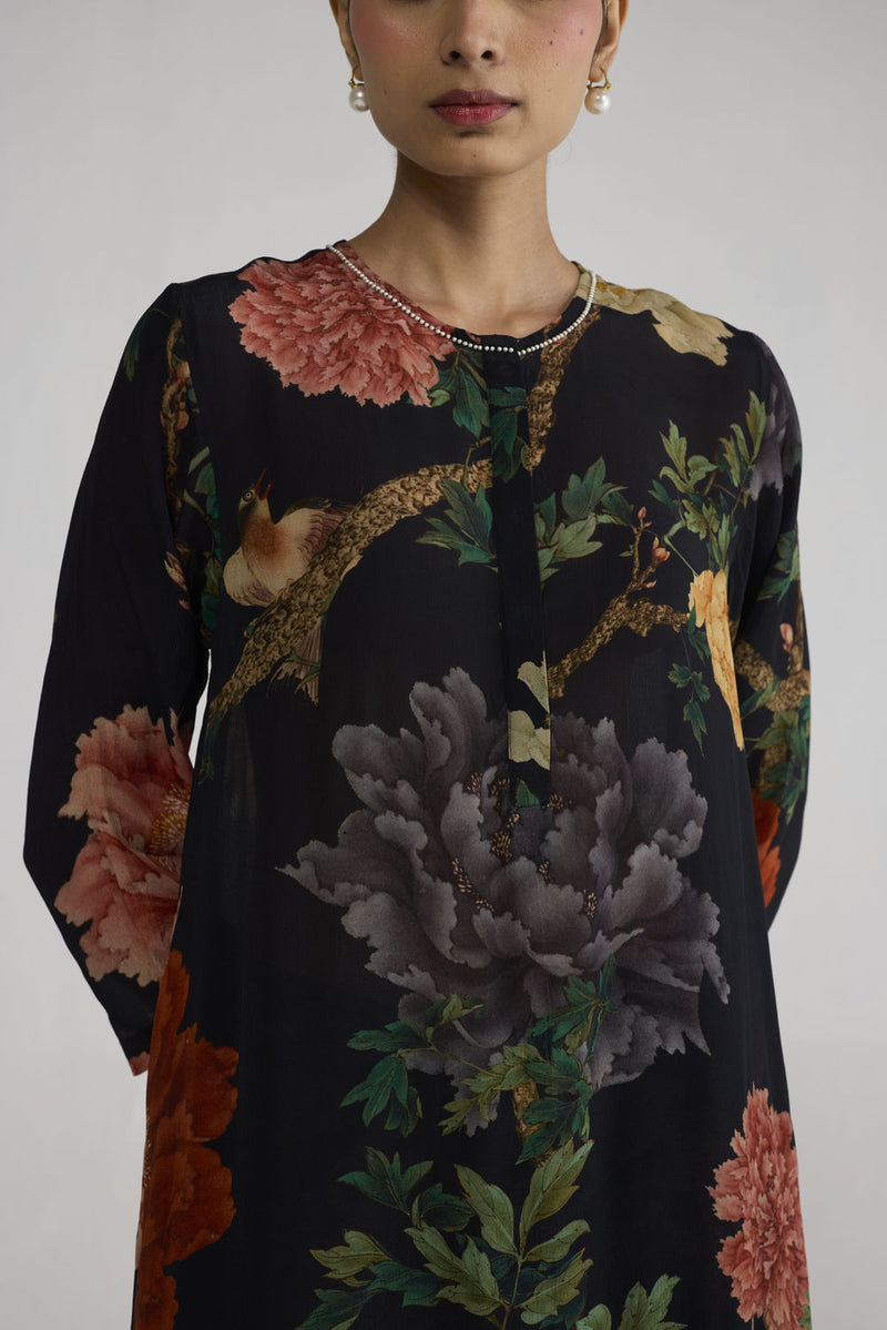 Himari Long Crepe Kurta Set co-ord set by YAM-ORIENTAL GARDEN SEP'26 for women Worldwide