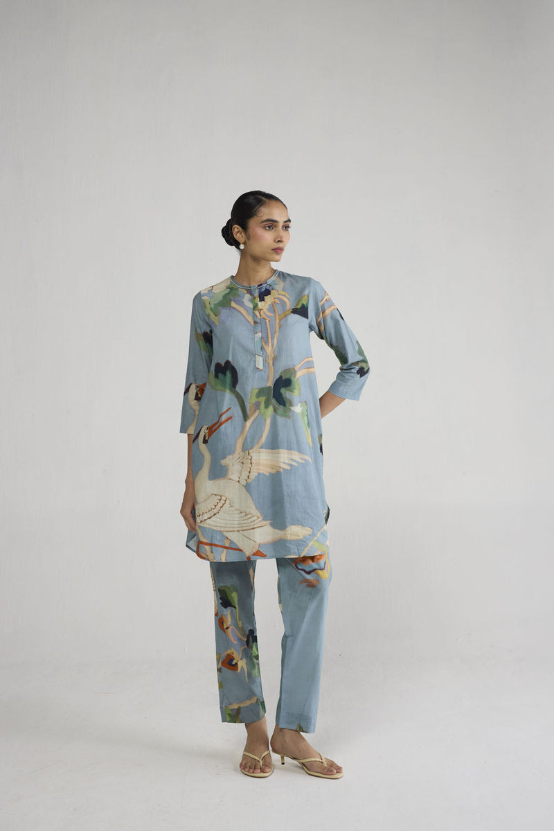 Asagao Short Kurta Set co-ord set by YAM-ORIENTAL GARDEN SEP'26 for women Worldwide