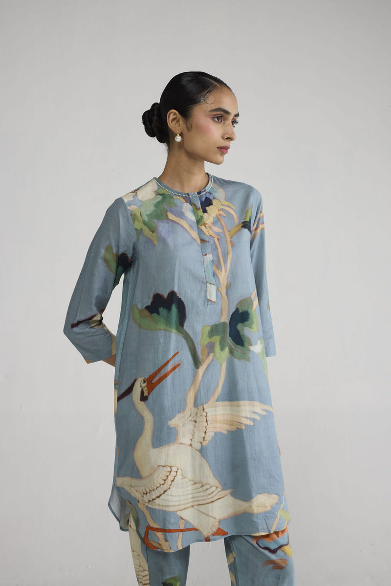 Asagao Short Kurta Set co-ord set by YAM-ORIENTAL GARDEN SEP'26 for women Worldwide
