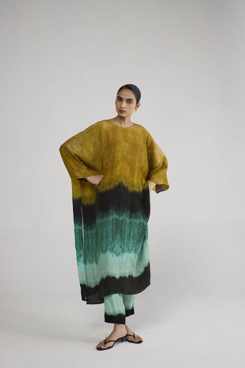 Uri Pintucks Kaftan Kurta Set co-ord set by YAM-ORIENTAL GARDEN SEP'26 for women Worldwide