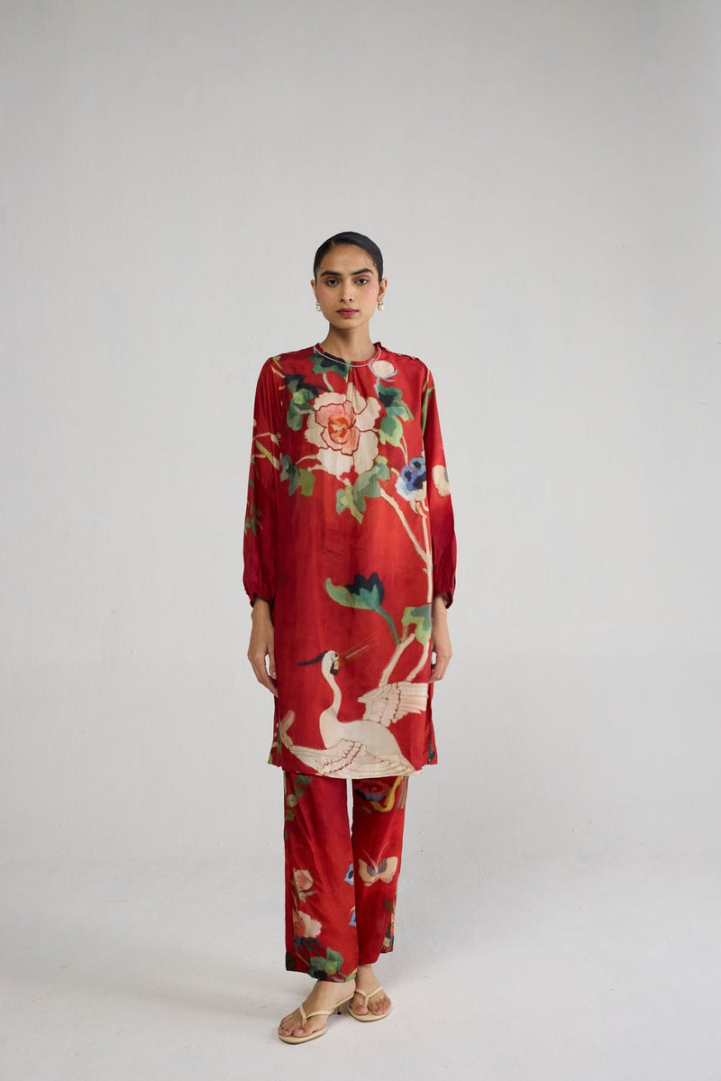 Bara Silk Kurta Set co-ord set by YAM-ORIENTAL GARDEN SEP'26 for women Worldwide