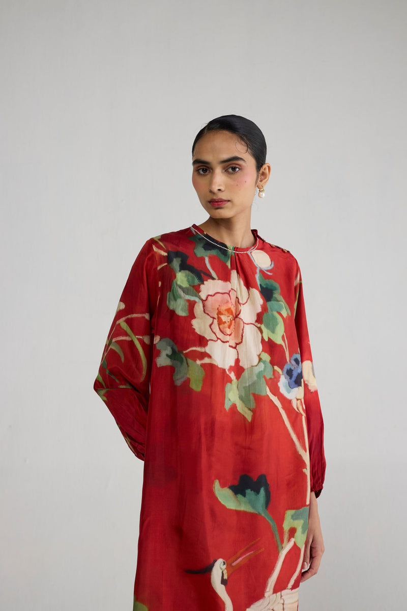 Bara Silk Kurta Set co-ord set by YAM-ORIENTAL GARDEN SEP'26 for women Worldwide