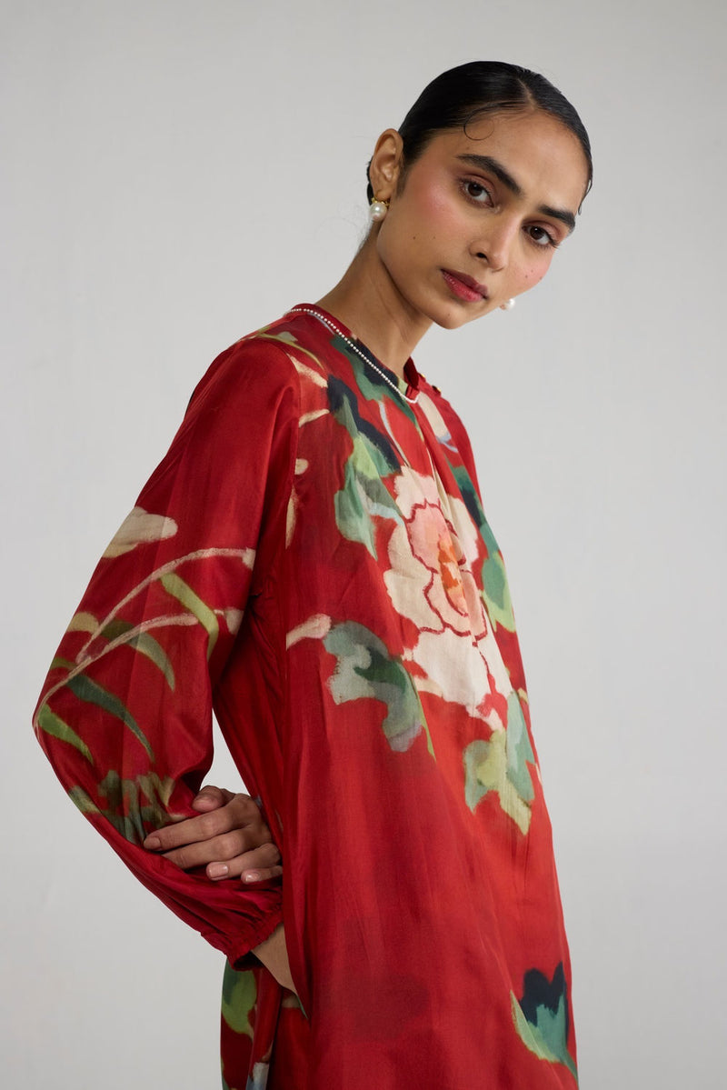 Bara Silk Kurta Set co-ord set by YAM-ORIENTAL GARDEN SEP'26 for women Worldwide