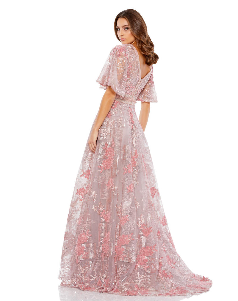 MD-20262 Flared Gown-Pink by Mac Duggal in pink color for women Worldwide