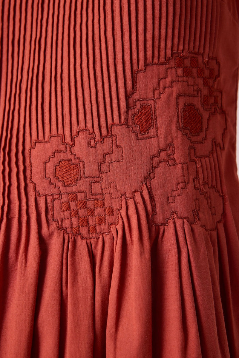Amani Orange Embroidered Dress