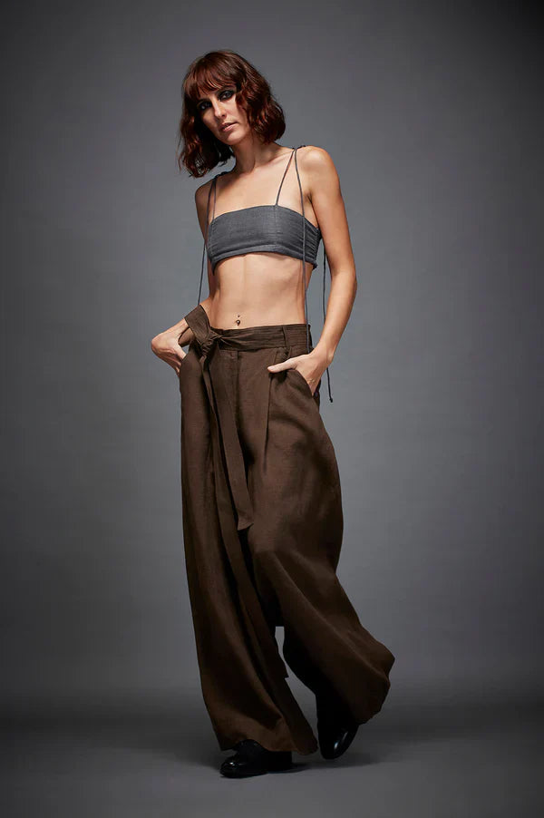 BREE TROUSERS IN BROWN by Chola in brown color for women Worldwide