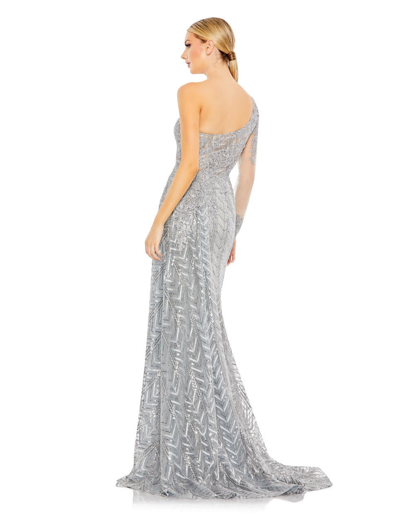 MD-20401 Long Gown-Grey by Mac Duggal in grey color for women Worldwide