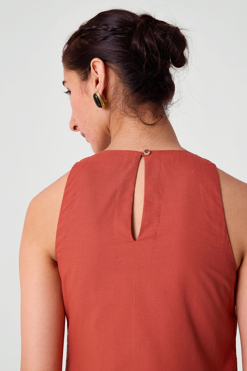 Amani Orange Embroidered Dress