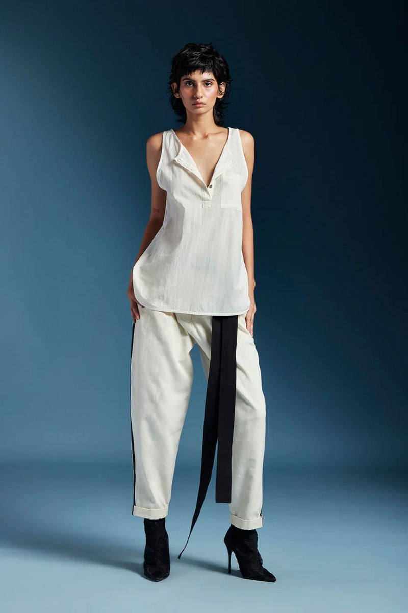 Lev Top-White cotton by Chola in white color for women Worldwide