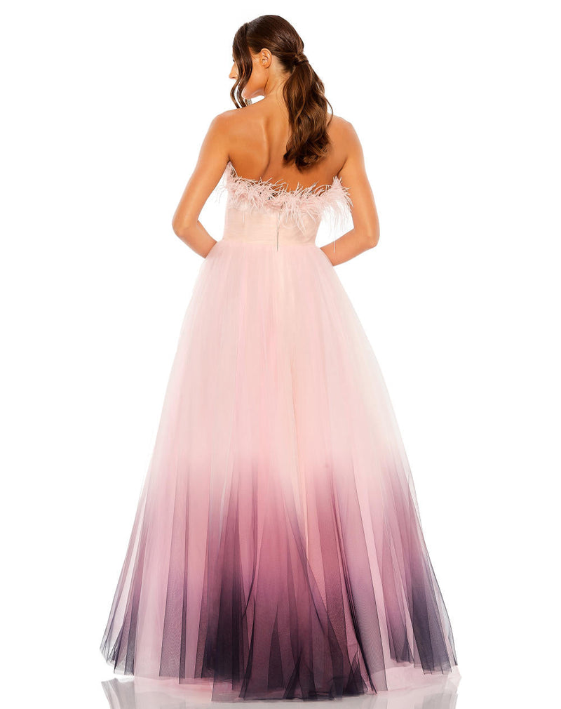MD-20557 Off Shoulder Ombre Gown-Pink by Mac Duggal in pink color for women Worldwide