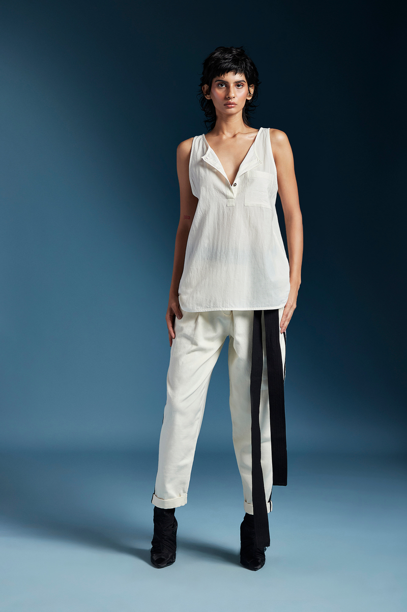 Lev Top-White cotton by Chola in white color for women Worldwide