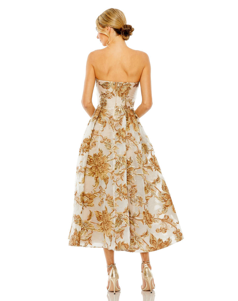 MD-20716 Tube Midi Dress-Brown by Mac Duggal in brown color for women Worldwide
